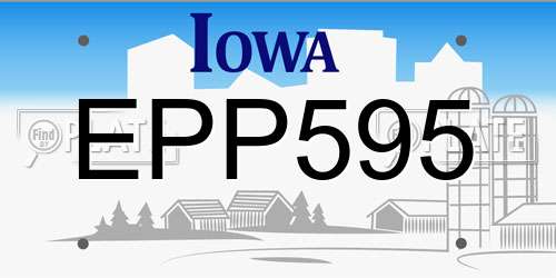 EPP595 Iowa License Plate