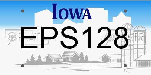 EPS128 Iowa License Plate
