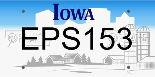 EPS153 Iowa License Plate