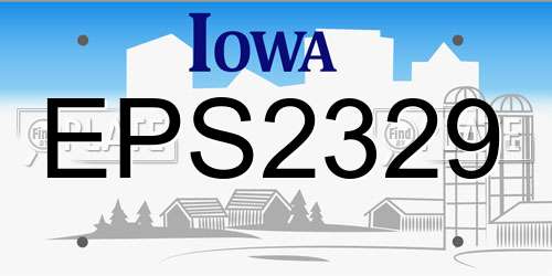 EPS2329 Iowa License Plate