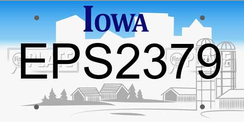 EPS2379 Iowa License Plate