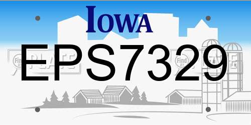 EPS7329 Iowa License Plate