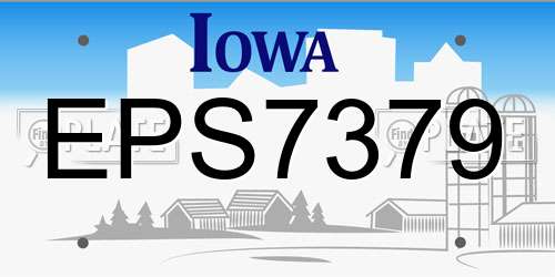 EPS7379 Iowa License Plate