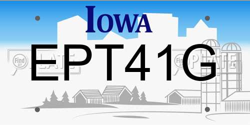 EPT41G Iowa License Plate