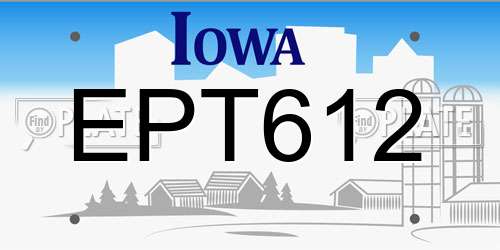 EPT612 Iowa License Plate