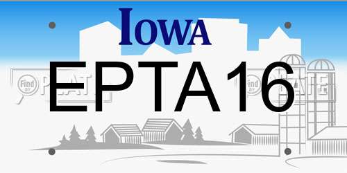 EPTA16 Iowa License Plate