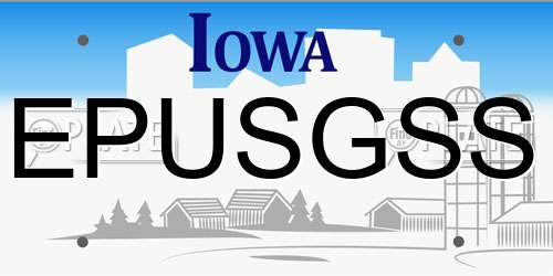 EPUSGSS Iowa License Plate