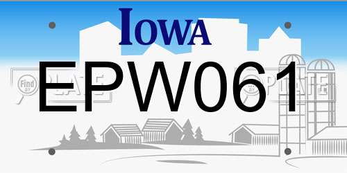 EPW061 Iowa License Plate