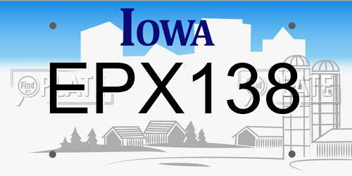 EPX138 Iowa License Plate