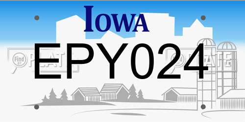 EPY024 Iowa License Plate