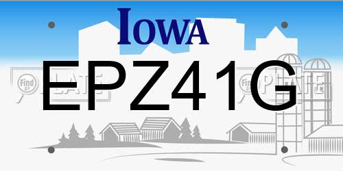 EPZ41G Iowa License Plate