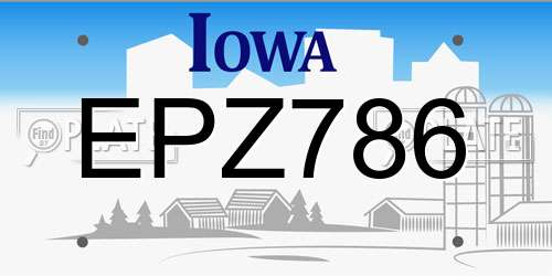 EPZ786 Iowa License Plate