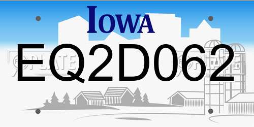 EQ2D062 Iowa License Plate