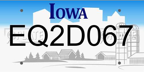 EQ2D067 Iowa License Plate
