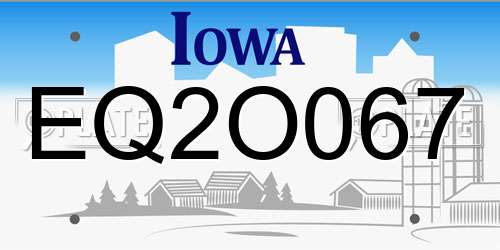 EQ2O067 Iowa License Plate