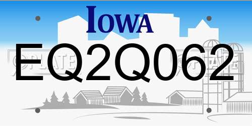 EQ2Q062 Iowa License Plate