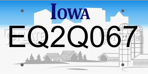 EQ2Q067 Iowa License Plate