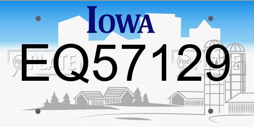EQ57129 Iowa License Plate