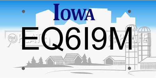 EQ6I9M Iowa License Plate