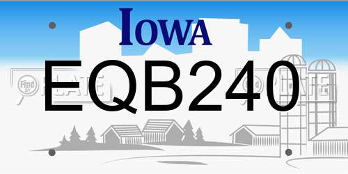 EQB240 Iowa License Plate