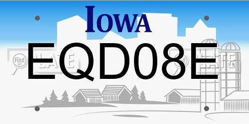 EQD08E Iowa License Plate