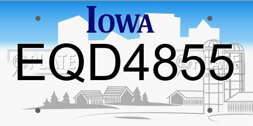 EQD4855 Iowa License Plate