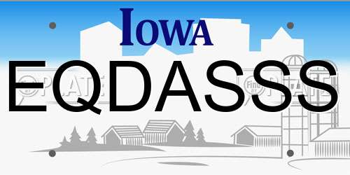EQDASSS Iowa License Plate