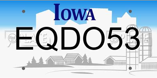 EQDO53 Iowa License Plate