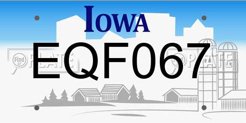 EQF067 Iowa License Plate