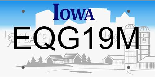 EQG19M Iowa License Plate