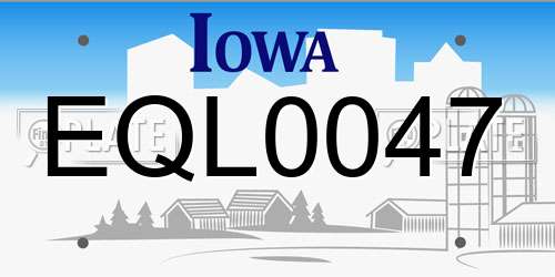 EQL0047 Iowa License Plate