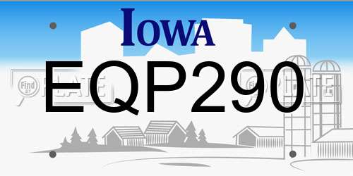 EQP290 Iowa License Plate