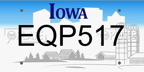 EQP517 Iowa License Plate