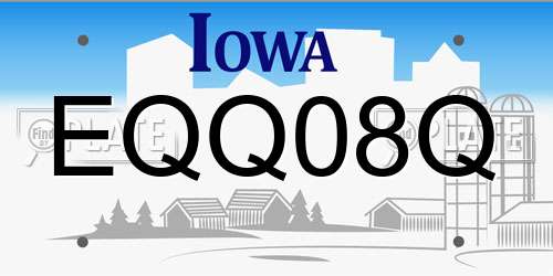 EQQ08Q Iowa License Plate