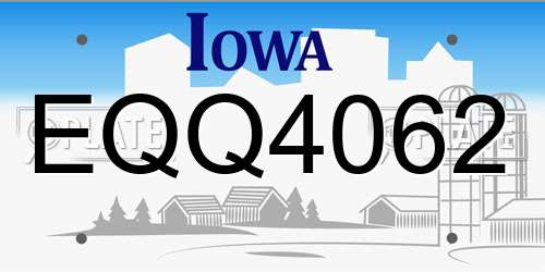 EQQ4062 Iowa License Plate