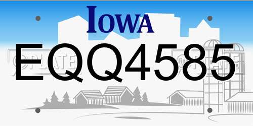 EQQ4585 Iowa License Plate