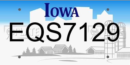 EQS7129 Iowa License Plate