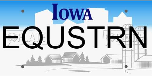 EQUSTRN Iowa License Plate