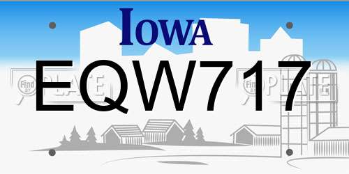 EQW717 Iowa License Plate