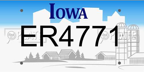 ER4771 Iowa License Plate