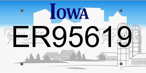 ER95619 Iowa License Plate
