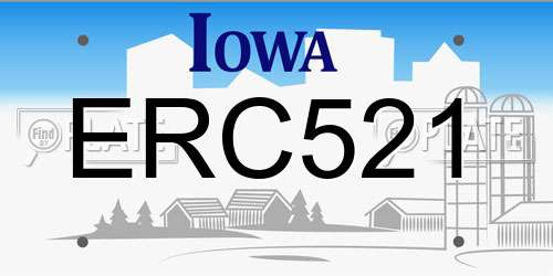 ERC521 Iowa License Plate