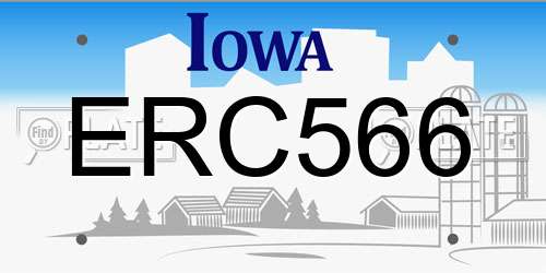 ERC566 Iowa License Plate