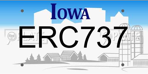 ERC737 Iowa License Plate