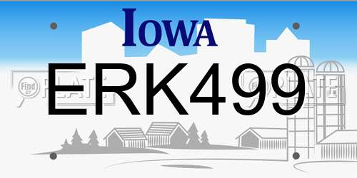 ERK499 Iowa License Plate