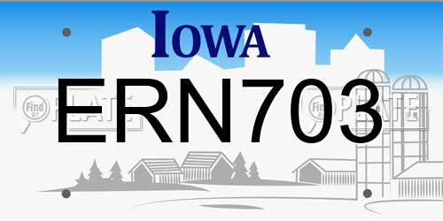 ERN703 Iowa License Plate