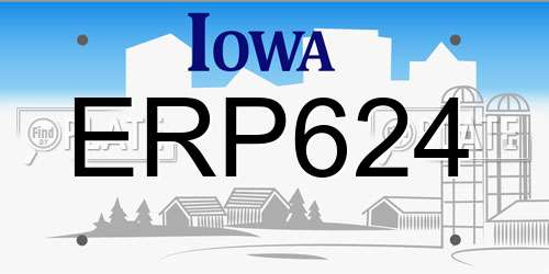 ERP624 Iowa License Plate