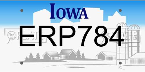 ERP784 Iowa License Plate