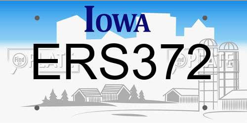 ERS372 Iowa License Plate