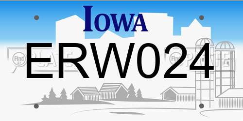 ERW024 Iowa License Plate
